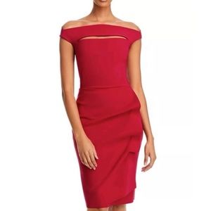 Chiara Boni La Petite Robe Melania Off-The-Shoulder Side Ruched Dress